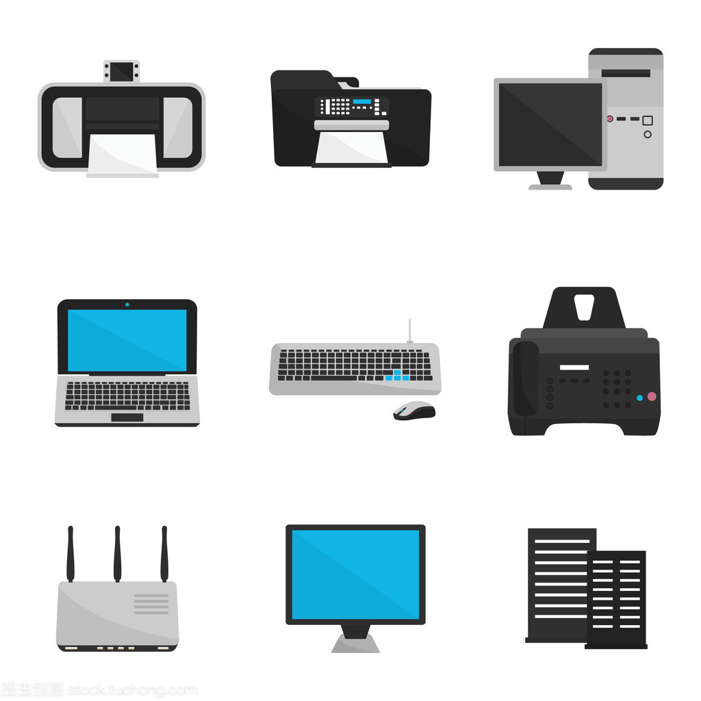 办公设备颜色平套装 提升效率与美学的完美融合